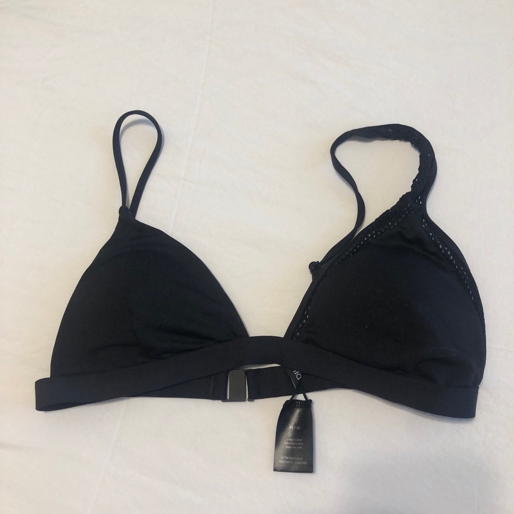 Onia Triangle Black Bikini Top Medium